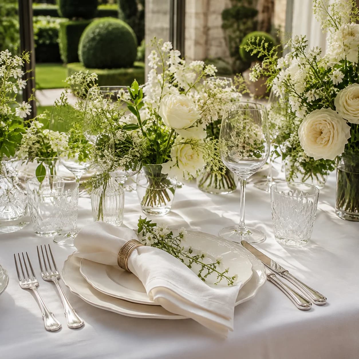 Inspiration générée par IA — composition florale et table de jardin