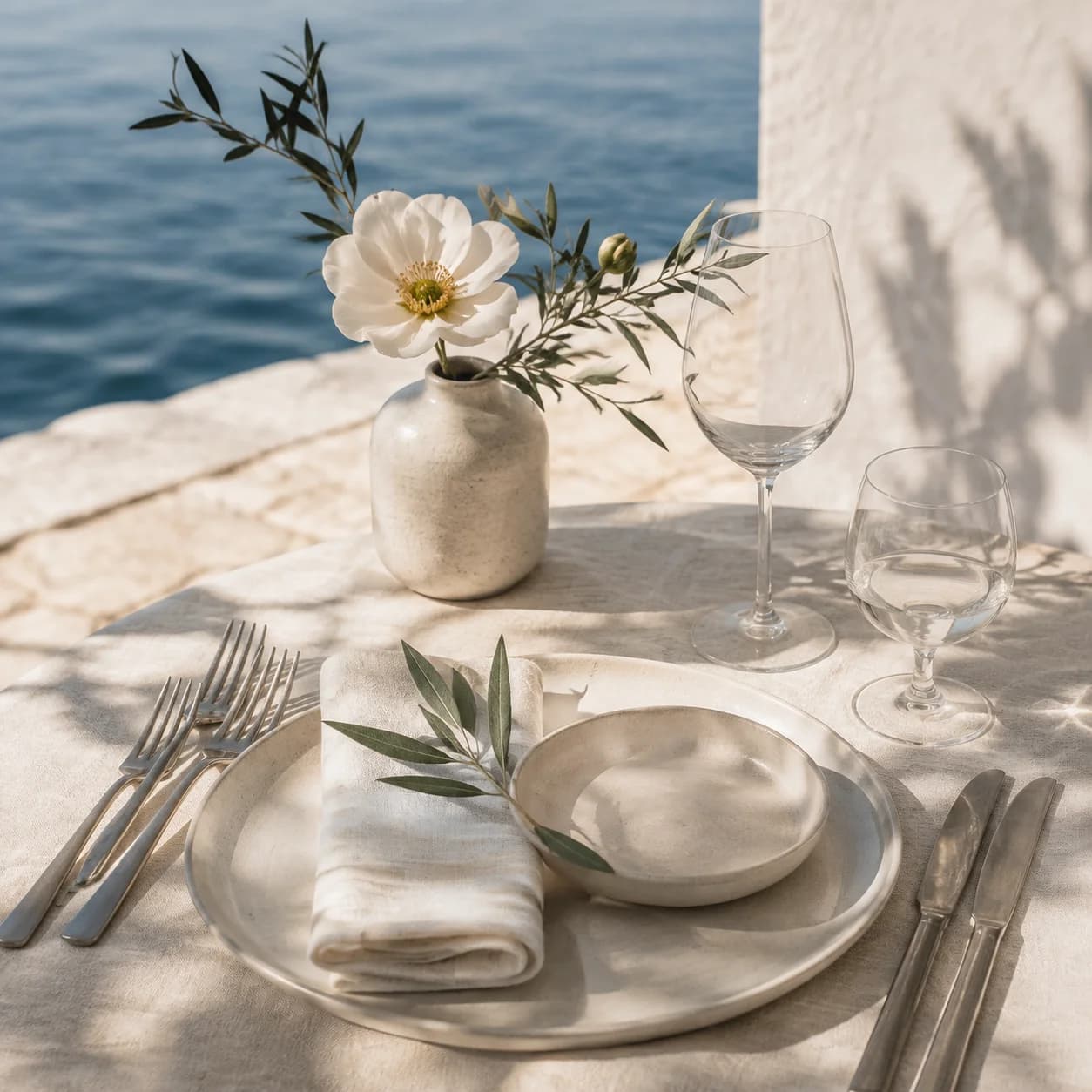 Inspiration générée par IA — détail de table, univers minimal