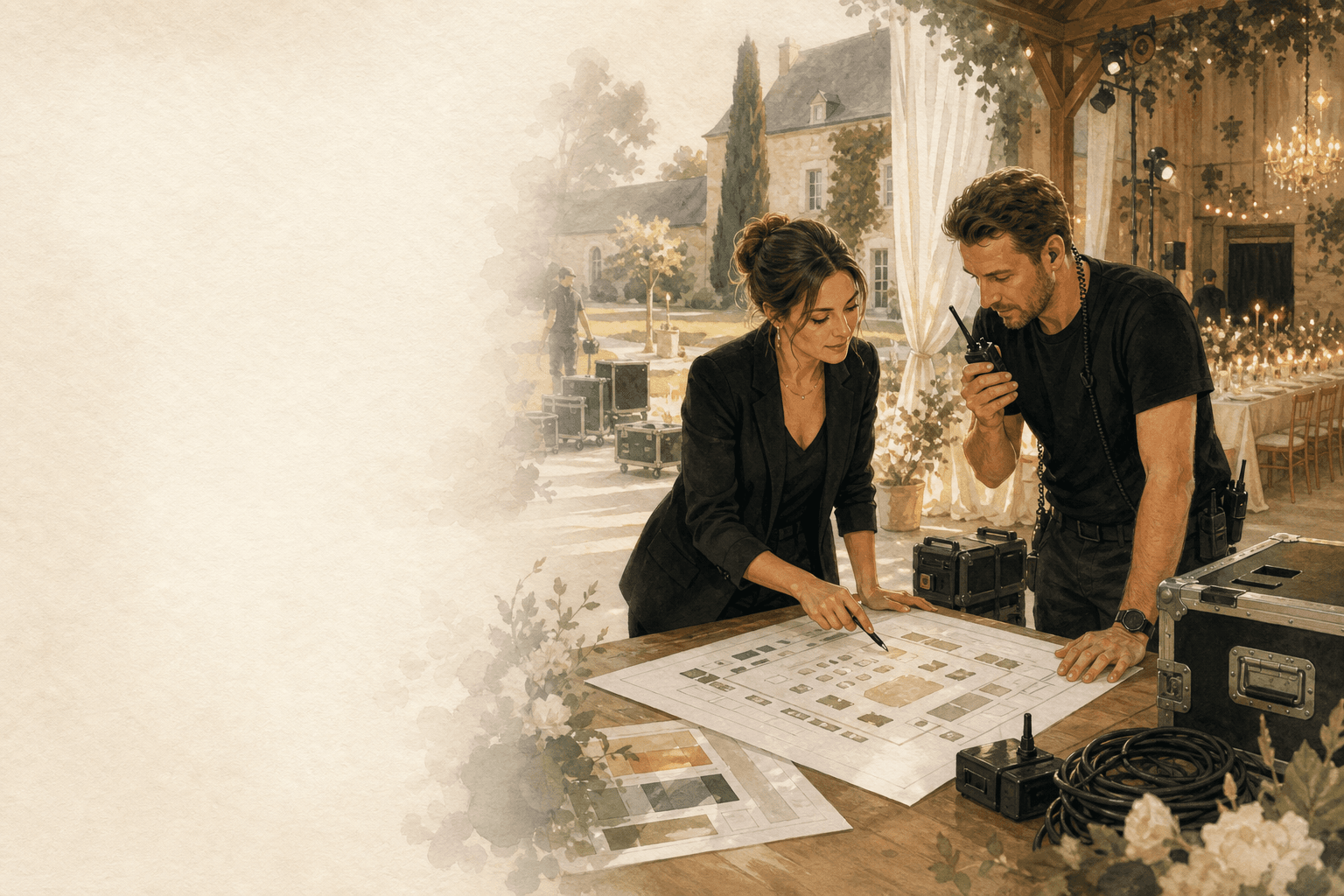 Régie et organisation technique d'un mariage